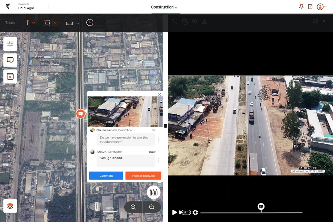 Drone data for contractor management